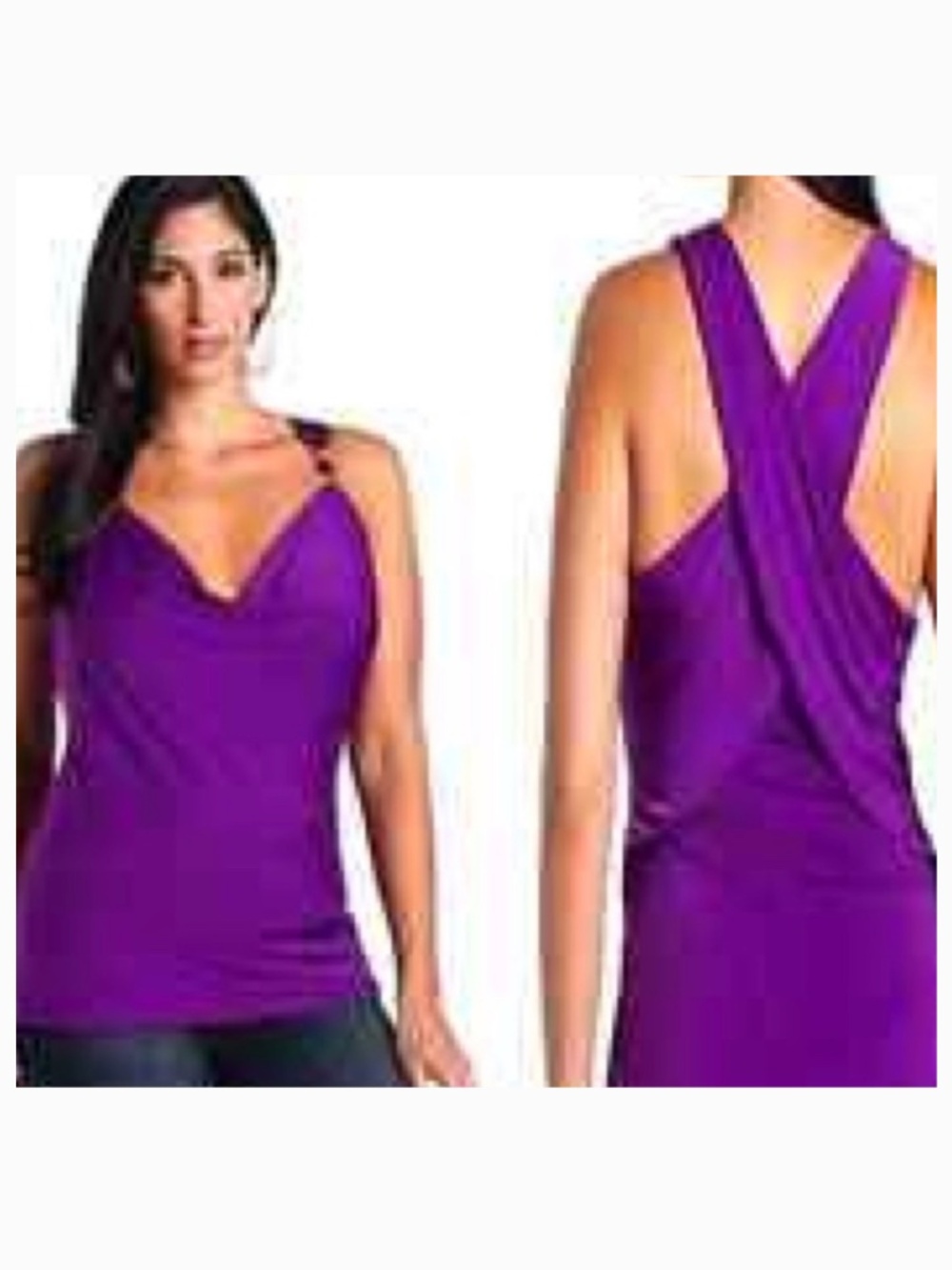 NEW Baby Phat  SEXY PLUS size Deep  Cowl Open X Back Blouse Purple  2X